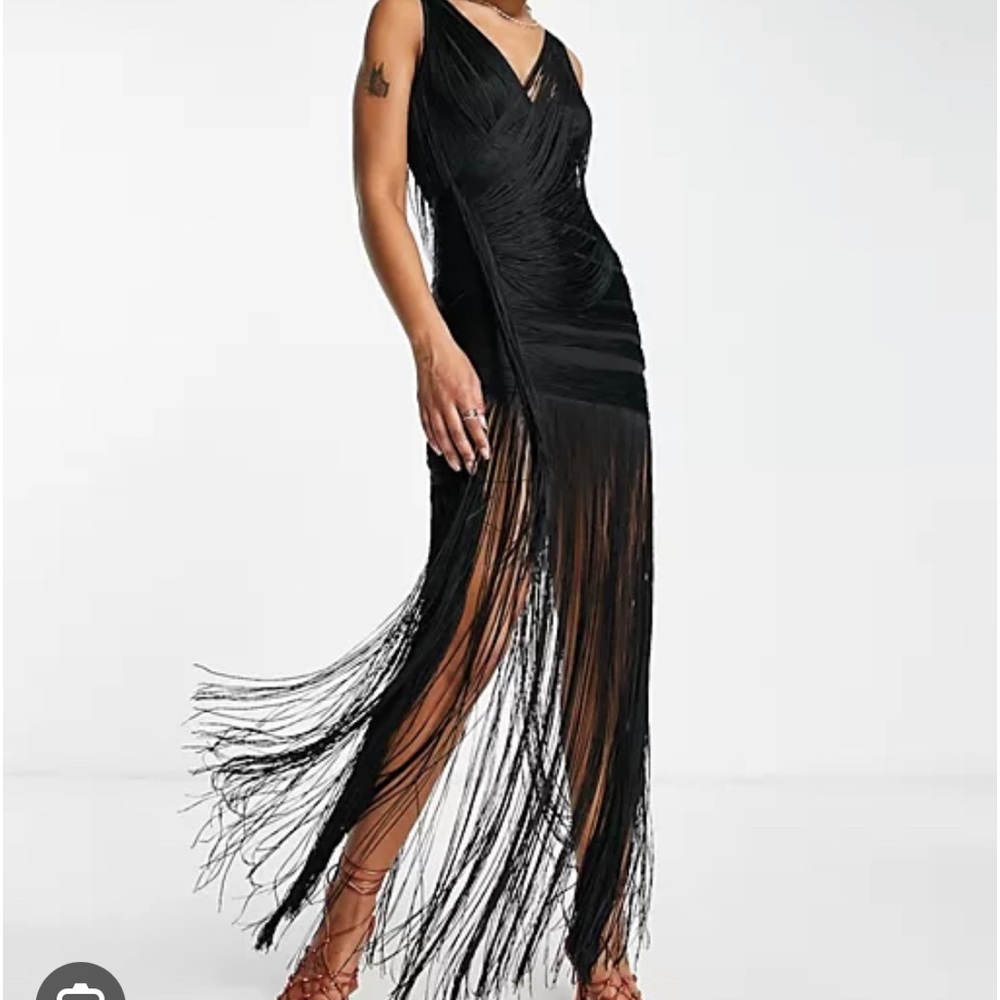 ASOS Black Fringe dress